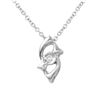 Image 1 : Natural 0.02 CTW Diamond Necklace 14K White Gold - REF-12R6K