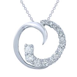 Natural 0.63 CTW Diamond Necklace 14K White Gold - REF-73M8F