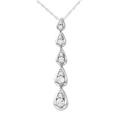 Natural 0.50 CTW Diamond Necklace 14K White Gold - REF-86X4T