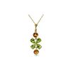 Image 1 : Genuine 3.15 ctw Peridot & Citrine Necklace 14KT Yellow Gold - REF-30F3Z