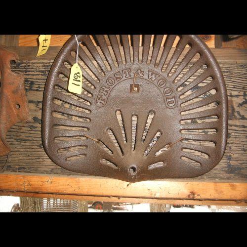 Cast Iron Tractor Seat Frost & Wood