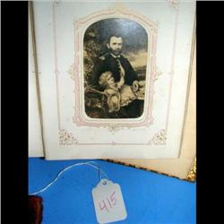 Early Photo Album Lincoln CDV's etc. Old photo album  with photos of Civil War soldier, Grant CDV,  