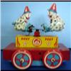 Image 1 : Hoky Poley Clown on Cart Wind Up Toy One of the clowns need to be re-attached.