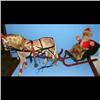 Image 1 : Steiff Fao Swarz Santa & Sleigh Display Original Box 35" Long Santa and sled.  Very good condition.