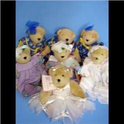 7 Muffy Vander Bears 7 Muffy Vander Bears.  3 Tea Pot Collection, Print Dress, Yellow Shoes,  1 Ball