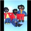 Image 1 : 3 Early Golliwogs Group of three early golliwogs Measuring 11", 13" and 12".  Two wearing red vests 