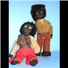 Image 1 : 2 Early Golliwogs Two early Golliwogs 19" Boy Golly and 19" Girl Golly.  Good condition.  Weight 2 l