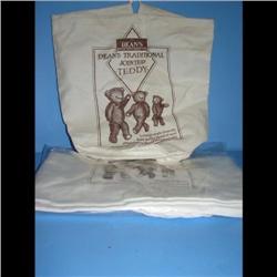 4 Dean's Traditional tote Bags Deans Traditional Jointed Teddy Bear Bags 3 Square and one Round Bag.