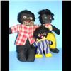 Image 1 : Group of 3 Early Golliwogs Group of 3 older golly's measuring 6", 11" and 14".  Good condition.  Wei
