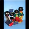 Image 1 : Group of 4 Golliwogs Assorted group of golly's one knitted, one 13", 2 10" and one 11" golly.  Very 
