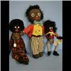 Image 1 : 3 Golliwogs Three Golliwogs Dibbie Curtis 1997 Jointed, 14" golly and a 15" golly.  Very good condit