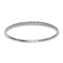 Natural 0.13 CTW Diamond Bangle 14K White Gold - REF-114Y3N