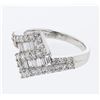 Image 1 : Natural 1.14 CTW Diamond & Baguette Ring 18K White Gold - REF-149R4K