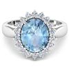 Image 3 : Natural 3.24 CTW Aquamarine & Diamond Ring 14K White Gold - REF-123X3K