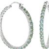 Genuine 6 ctw Blue Topaz Earrings 14KT White Gold - REF-104K8V
