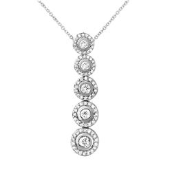 Natural 1 CTW Diamond Necklace 14K White Gold - REF-146X7T