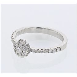 Natural 0.61 CTW Diamond Ring 14K White Gold - REF-105H3W