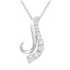 Image 1 : Natural 0.50 CTW Diamond Necklace 14K White Gold - REF-72K9R