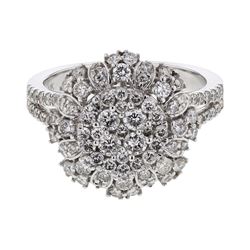 Natural 1.32 CTW Diamond Ring 14K White Gold - REF-151W2H