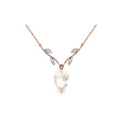 Genuine 12.27 ctw White Topaz & Diamond Necklace 14KT Rose Gold - REF-42X2M