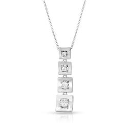 Natural 0.48 CTW Diamond Necklace 14K White Gold - REF-81W9H