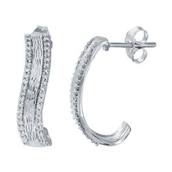 Natural 0.33 CTW Diamond Earrings W=20MM 14K Gold - REF-70T2X