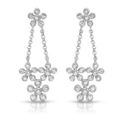 Natural 0.18 CTW Diamond Earrings 14K White Gold - REF-35F3M