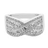 Image 1 : Natural 0.79 CTW Baguette & Diamond Ring 18K White Gold - REF-177K3R