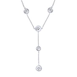 Natural 1.06 CTW Diamond Necklace 14K White Gold - REF-146W7H