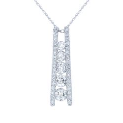 Natural 1.03 CTW Diamond Necklace 14K Gold - REF-140W4H