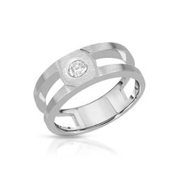 Natural 0.27 CTW Diamond Ring 14K White Gold - REF-111K6R