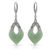Image 1 : Natural 37.36 CTW Aventurine & Diamond Earrings 14K Gold - REF-88W2H