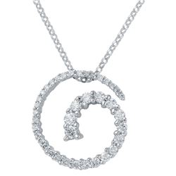 Natural 0.49 CTW Diamond Necklace 14K White Gold - REF-57W6H