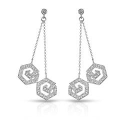 Natural 0.62 CTW Diamond Earrings 14K White Gold - REF-81W2H