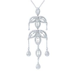 Natural 2.08 CTW Diamond Necklace 18K White Gold - REF-289F8M