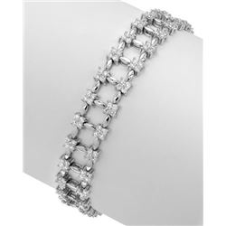 Natural 3.15 CTW Diamond & Bracelet 18K White Gold - REF-379F8M