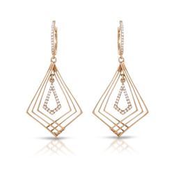 Natural 0.29 CTW Diamond Earrings 14K Rose Gold - REF-67K5R