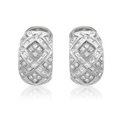 Natural 2.73 CTW Baguette & Diamond Earrings 14K White Gold - REF-356K4R