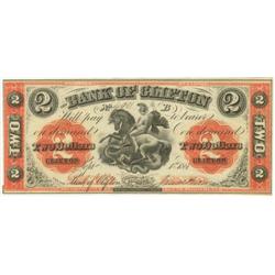 Bank of Clifton 2.00 1861 UNC