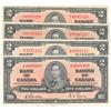 Image 1 : Lot of 4 x $2 BC-22b 1937 note EF