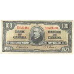 Bank of Canada $100.00 1937 Gordon