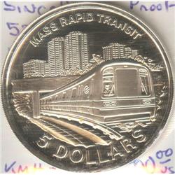 Singapore $5.00 1989 Proof Silver