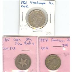 Lot of 3 coins from the Carribean