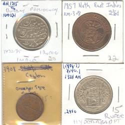 Lot of 4 coins from Asia read 