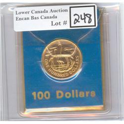 Bahamas $100 Gold 1976 BU