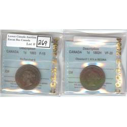 1882 H & 1893 1 ¢ CCCS