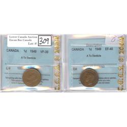 2 Cent 1949 A to D VF-30 & EF-40