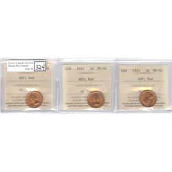 1953 3 X 1 ¢ ICCS MS-64 NSF