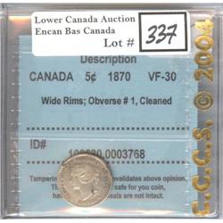 5 Cents 1870 CCCS VF-30 WR OBV1