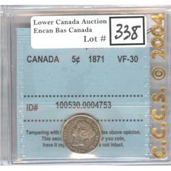 5 Cents 1871 CCCS VF-30